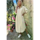 Kadın Bol Kesim Uzun Kollu Poplin Cepli Oversize Uzun Günlük Spor Tunik Gömlek Elbise Taş 3555352