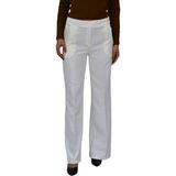 Kadın Bol Paça Beli Lastikli Kumaş Pantolon BGL-ST04322 KREM 52