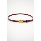 Kadın Bordo 1.5 cm Pimli Antik Kemer - 100 cm