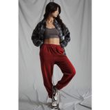 Kadın Bordo Beli Lastikli Oversize Eşofman Altı MG1235