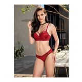 Kadın Bordo Destekli Bralet Sütyen Ve Külot Takım