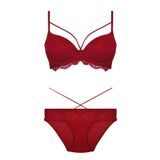 Kadın Bordo Desteksiz Bralet Sütyen Külot Takım, 85B, TYC00207653946-869BST0020132