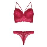 Kadın Bordo Desteksiz Sütyen Ve Tanga Külot Takım 4330, 80B, N4330A1-869804IGP27595-TY