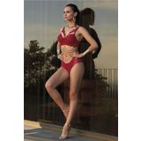 Kadın Bordo Dolgulu Dantelli Bralet Sütyen Külot Takım, 85B, B4408NT-19804IGP2716662
