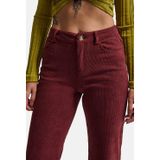 Kadın Bordo Flare Fit Velvet Kadife Kumaş Pantolon