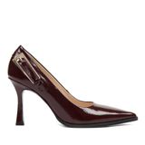 Kadın Bordo İnce Topuklu Rugan Deri Stiletto