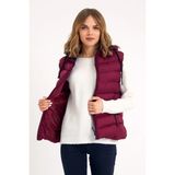 Kadın Bordo Kapüşonlu Şişme Yelek Kapüşon Içi Polar 5000 - XL