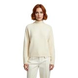 Kadın Bordo Reglan Kol Oversize Dik Yaka Triko Kazak Kış Sezonu İçin İdeal Rahat Günlük Giyim -Ekru-S