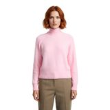 Kadın Bordo Reglan Kol Oversize Dik Yaka Triko Kazak Kış Sezonu İçin İdeal Rahat Günlük Giyim -Pembe-S