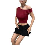 Kadın Bordo Sandy Kumaş Düşük Omuzlu Kalın Askılı Body 29127