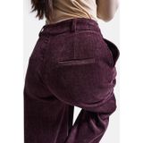 Kadın Bordo w6-52 Straight Crop Pürüzsüz Velvet Kadife Kumaş Pantolon