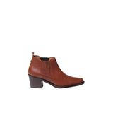 Kadın Bot Utıel Toni Pons Leather Cowboy Ankle Boots Wıth Heel - Camel