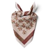 Kadın Boyun Fular 70cm x 70cm Orta Boy Kare Organik Pamuk | Saç Bandı Şalı Bandana Başörtüsü Nefes Alabilir Hafif (Çiçek Tasarımı 6)