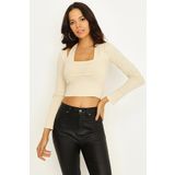 Kadın Boyundan Bağlama Detaylı Crop Top