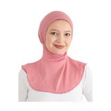Kadın Boyunluklu Hijab Tesettür Pratik Spor Bone Gül Kurusu