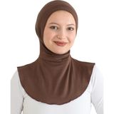 Kadın Boyunluklu Hijab Tesettür Pratik Spor Bone - Kahverengi - Standart