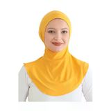Kadın Boyunluklu Hijab Tesettür Pratik Spor Bone Sarı