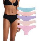 Kadın Brazilian Külot, Brazilian Tanga Külot, 5li Paket, Yumuşak Pamuklu Kumaş, A.Soft, L