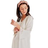 Kadın Brode Desenli Ekru Sabahlık & Gecelik Takım 36110 EKRU XL