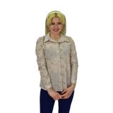 Kadın Brodeli Taşlı Bluz BGL-ST03720 BEJ 38