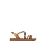 Kadın Bronz Bilekten Tokalı Taşlı Sandalet 26SFE461314