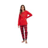 Kadın Büyük Beden 2 İplik Uzun Kol Kırmızı Pijama Takım C2T1N0O304 KIRMIZI
