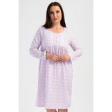 Kadın Büyük Beden 2 İplik Uzun Kol Pembe Gecelik C6T0N7O161 - 4XL