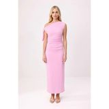 Kadın Büyük Beden Asimetrik Yaka Kolsuz Maxi Elbise Çiçek Baskılı Bodycon Kesim Günlük Rahat Modern
