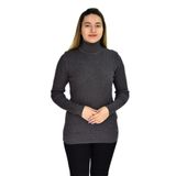 Kadın Büyük Beden Balıkçı Yaka Kazak R22897 BGL-ST03178-1 ANTRASİT L