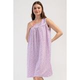 Kadın Büyük Beden Geniş Askı Mor Gecelik %100 PAMUK C6T7N7O161 - 5XL