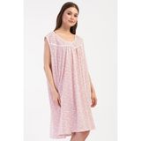 Kadın Büyük Beden Geniş Askı Somon Gecelik %100 PAMUK C6T7N7O161 - 6XL