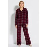 Kadın Büyük Beden Gömlek Yaka Uzun Kol Ekose Polar Pijama Takımı Fonksiyonel Dayanıklı Şık