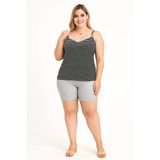 Kadın Büyük Beden İp Askılı Bluz Ve Şortlu Alt Üst Pijama Takımı