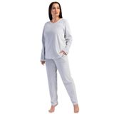 Kadın Büyük Beden Kadife Uzun Kol Gri Pijama Takım C6T8N0O304 GRİ 4 XL
