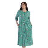 Kadın Büyük Beden Kapri Kol Yeşil Elbise C0T1N0O303 YEŞİL 2 XL