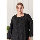 Kadın Buyuk Beden Kare Yaka Tesettür Elbise - Siyah - 2XL