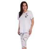 Kadın Büyük Beden Kısa Kol Kaprili Pijama Takım, 312064