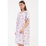 Kadın Büyük Beden Kısa Kol Pembe Gecelik %100 PAMUK C3T8N7O161 - 3XL
