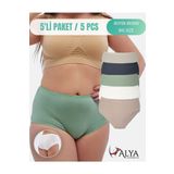 Kadın Büyük Beden Külot Battal Full Brief, Yüksek Bel Iç Çamaşırı (5XL, 6XL, 7XL) 5'li Paket