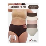 Kadın Büyük Beden Külot Full Brief, Pamuklu Yüksek Bel Iç Çamaşırı (5XL, 6XL, 7XL) 5'li Paket (P20)