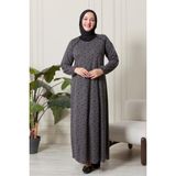Kadın Büyük Beden Lizi Elbise - 5XL - Siyah