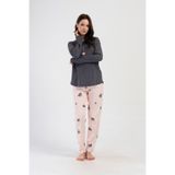Kadın Büyük Beden Uzun Kol Füme Pijama Takım C2T7N1O304 FÜME 4 XL