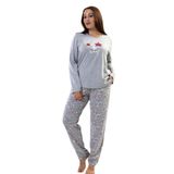 Kadın Büyük Beden Uzun Kol Pijama Takım, 204179