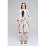 Kadın Büyük Çiçek Nakışlı Payet İşlemeli Uzun Kimono