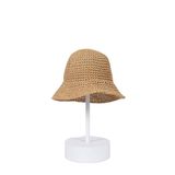 Kadın Camel Hasır Örgü Bucket | Bohem Stil Plaj ve Güneş Şapkası