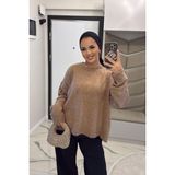 Kadın Camel Yumoş Basıc Kazak - Açık Kahve - Standart