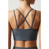 Kadın Çapraz Sırt İnce Askılı Pedli Toparlayıcı Sporcu Sütyeni Bralette MAT-FA5800
