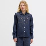 Kadin Cep Detayli Denim Gömlek - Jules - 0- Koyu Mavi