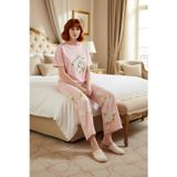 Kadın Çiçek Desenli Pamuklu Pijama Takımı Fonksiyonel Dayanıklı Kaliteli Konforlu Estetik Şık