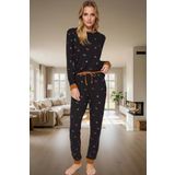 Kadın Çiçekli Pamuklu Pijama Takımı Rahat Ev Giyim Seti Seçkin Malzeme Uzun Ömürlü